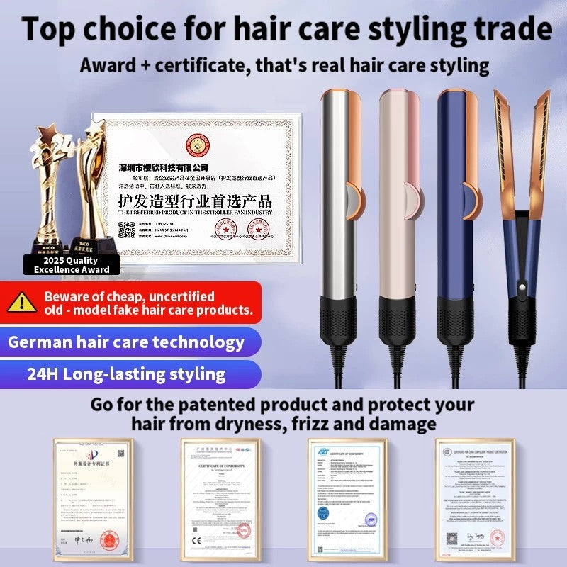Hair Straightener - 2 in 1 Wet to Dry Hair Dryer and Straightener with High-Speed Airflow + Rapid Heat-Up + Customizable Temperature  & Auto Shut-Off + No Heat Damage for All Hair Types